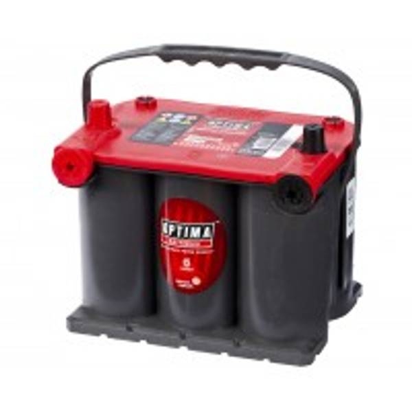 Optima AGM Red Top 12Volt 44AH med topp og sidepoler Venstre +pol ...