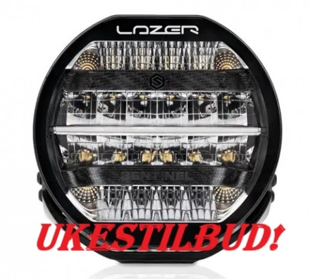 Lazer Sentinel 9 Midnight LED fjernlys. sort. 9520 Lumen, Med posisjonslys.