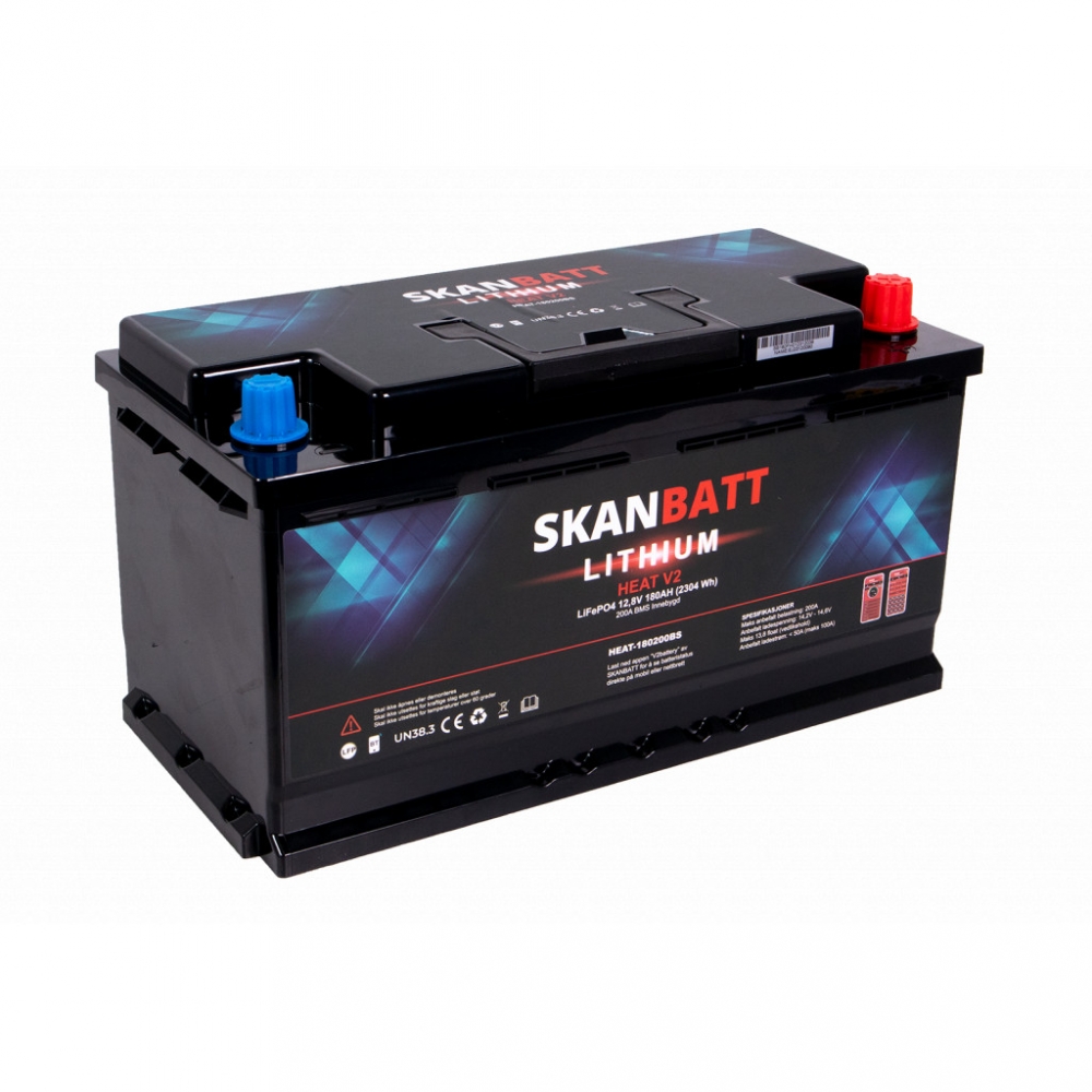 NYHET! 12V 180Ah i en vanlig 95Ah blykasse - ypperlig dersom man ønsker mest mulig kapasitet eks. i sin bobil hvor batteriet må monteres under setet.